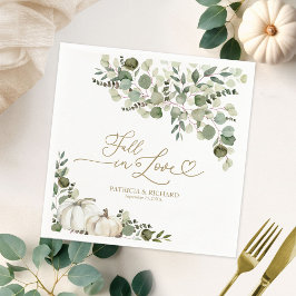 Servilleta De Papel Boda de Otoño con Calabaza y Verdor