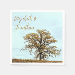 Servilleta De Papel Boda de otoño con roble rústico