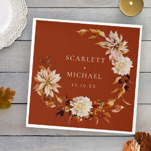 Servilleta De Papel Boda de Otoño en Terracota