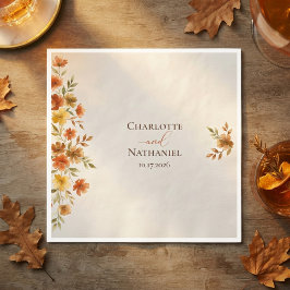 Servilleta De Papel Boda de Otoño Flor Silvestre Terracota Boho