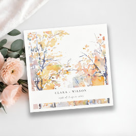 Servilleta De Papel Boda de paisajes de otoño de otoño ruidoso pastel