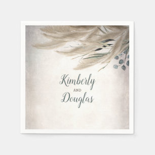 Servilleta De Papel Boda de Pampas Grass and Greenery Boho