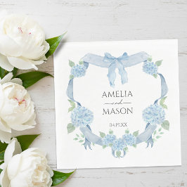 Servilleta De Papel Boda de Papel Acuarela Cresta de Hortensia Azul