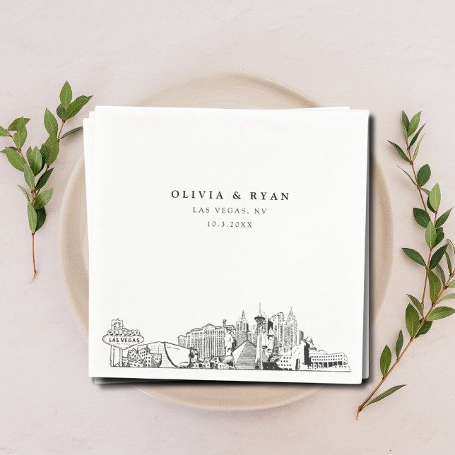 Servilleta De Papel Boda De Papel De Cocktail Napkin De Las Vegas (Las Vegas Wedding Napkin
)