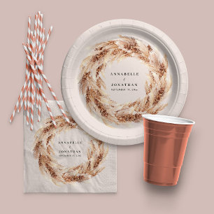 Servilleta De Papel Boda de pasto bohemio-natural pampas moderno