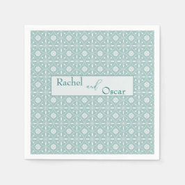 Servilleta De Papel Boda de patrón azul Pastel