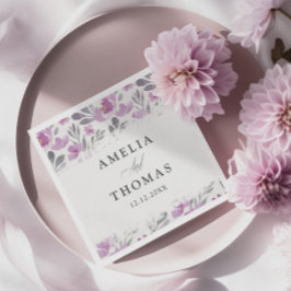 Servilleta De Papel Boda de patrón de acuarela floral rústica