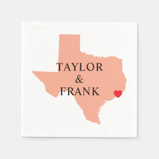 Servilleta De Papel Boda de Peach Texas