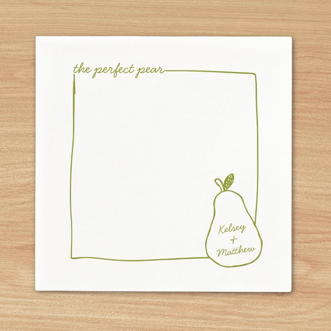 Servilleta De Papel Boda de Pear divertida y personalizada de capricho (Subido por el creador)
