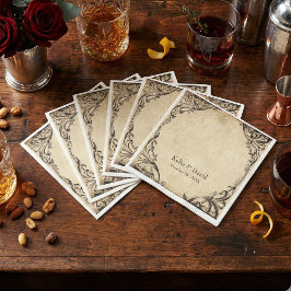 Servilleta De Papel Boda de pergamino negro hasta la muerte vintage