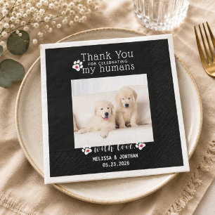 Servilleta De Papel Boda de Perro Agradecimiento Foto de Mascota Perso