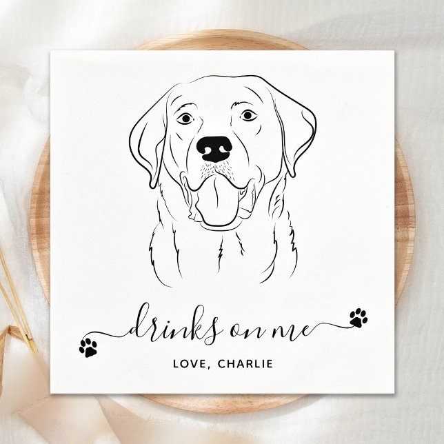 Servilleta De Papel Boda De Perro Bebe Sobre Mí Personalizado Cocktail (Subido por el creador)