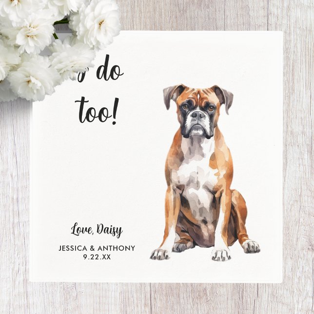Servilleta De Papel Boda de perro boxer (Subido por el creador)