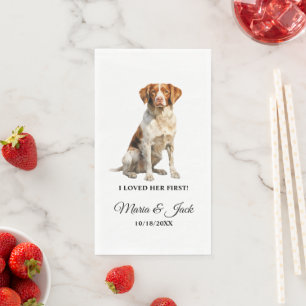 Servilleta De Papel Boda de Perro Brittany Spaniel Cena