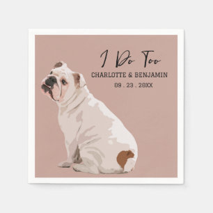 Servilleta De Papel Boda de perro bulldog de acuarela linda