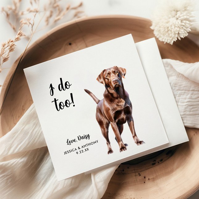 Servilleta De Papel Boda de perro de Chocolate Lab (Subido por el creador)