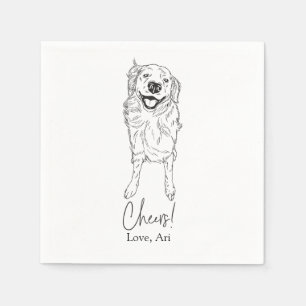 Servilleta De Papel Boda de perro de cola de cóctel Golden Retriever