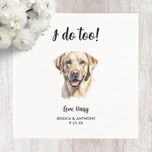 Servilleta De Papel Boda de perro de laboratorio amarillo