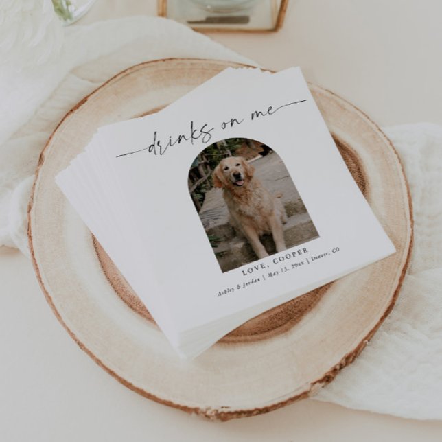 Servilleta De Papel Boda de perro elegante fotográfico personalizado (Subido por el creador)