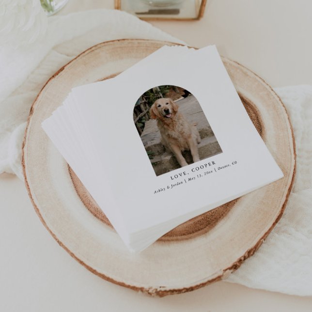 Servilleta De Papel Boda de perro elegante fotográfico personalizado (Subido por el creador)