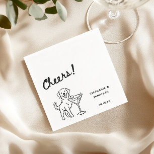 Servilleta De Papel Boda de perro Golden Retriever dibujada a mano per