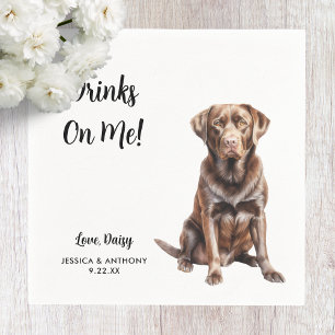 Servilleta De Papel Boda de perro labrador de chocolate 