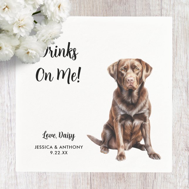 Servilleta De Papel Boda de perro labrador de chocolate  (Subido por el creador)