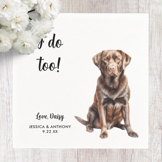 Servilleta De Papel Boda de perro labrador de chocolate  (Subido por el creador)