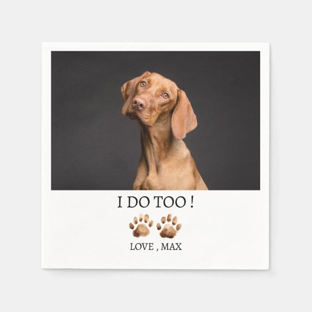 Servilleta De Papel Boda de Perro o Mascota Personalizada (Anverso)