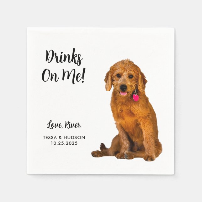 Servilleta De Papel Boda de Perro Personalizada (Anverso)