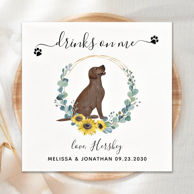 Servilleta De Papel Boda De Perro personalizado Bebe Cocktail De Me La (Subido por el creador)
