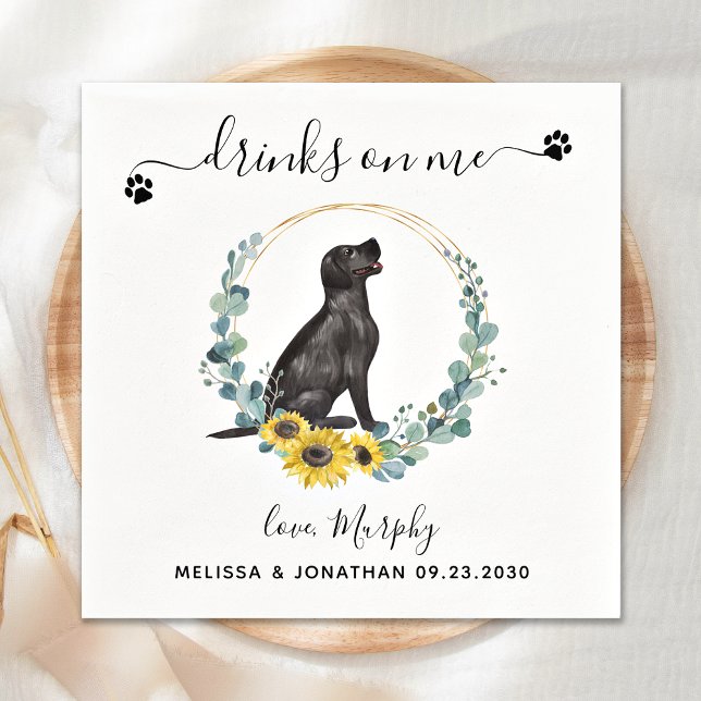 Servilleta De Papel Boda De Perro personalizado Bebe Sobre Mí Cocktail (Subido por el creador)