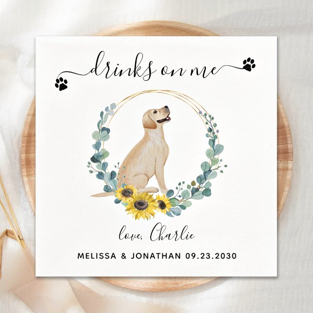 Servilleta De Papel Boda De Perro personalizado Bebe Sobre Mí Labrador (Subido por el creador)