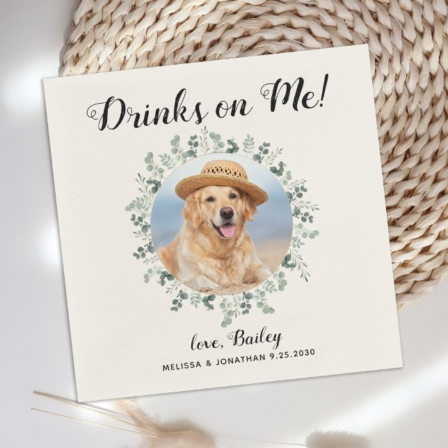 Servilleta De Papel Boda de perro Personalizado Cocktail (Subido por el creador)