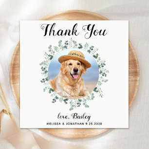 Servilleta De Papel Boda de perro personalizado Gracias a la foto mode