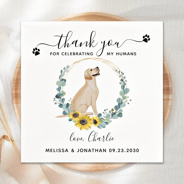 Servilleta De Papel Boda de perro personalizado Gracias Cocktail de la (Subido por el creador)
