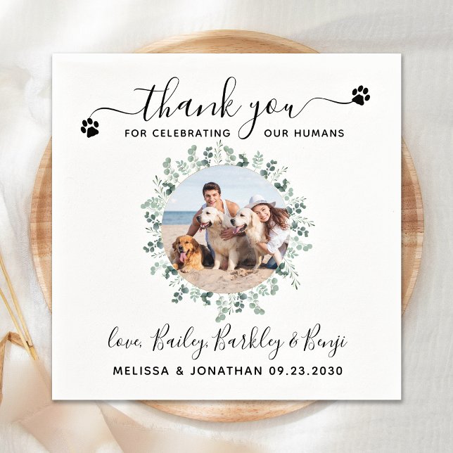 Servilleta De Papel Boda de perro Personalizado Mascotas Cóctel (Subido por el creador)