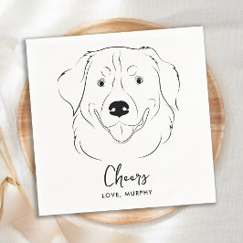 Servilleta De Papel Boda de Perro Personalizado Saludos Dorados Recupe