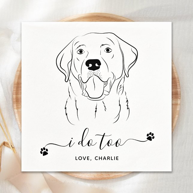 Servilleta De Papel Boda de perro yo también personalizo cóctel de Lab (Subido por el creador)