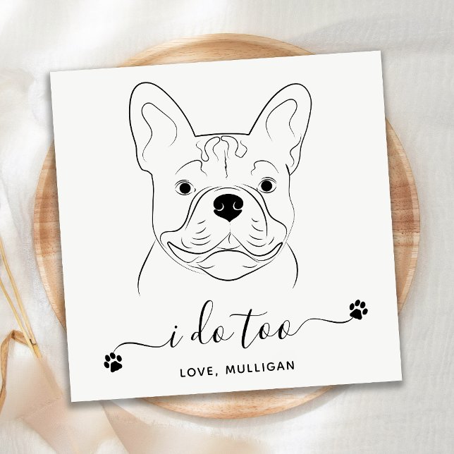 Servilleta De Papel Boda de perro yo también personalizo el Bulldog fr (Subido por el creador)
