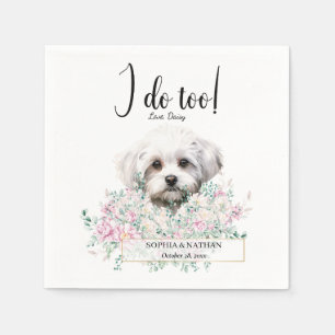 Servilleta De Papel Boda de perros maltés Cocktail Napkins