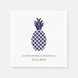 Servilleta De Papel Boda de piña de la marina clásica