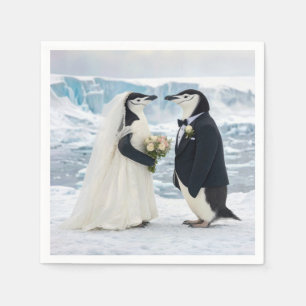 Servilleta De Papel Boda de pingüinos en un glaciar ártico