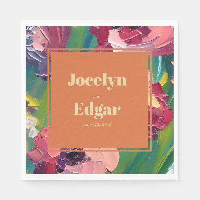 Servilleta De Papel Boda de pintura Groovy Deco (Anverso)