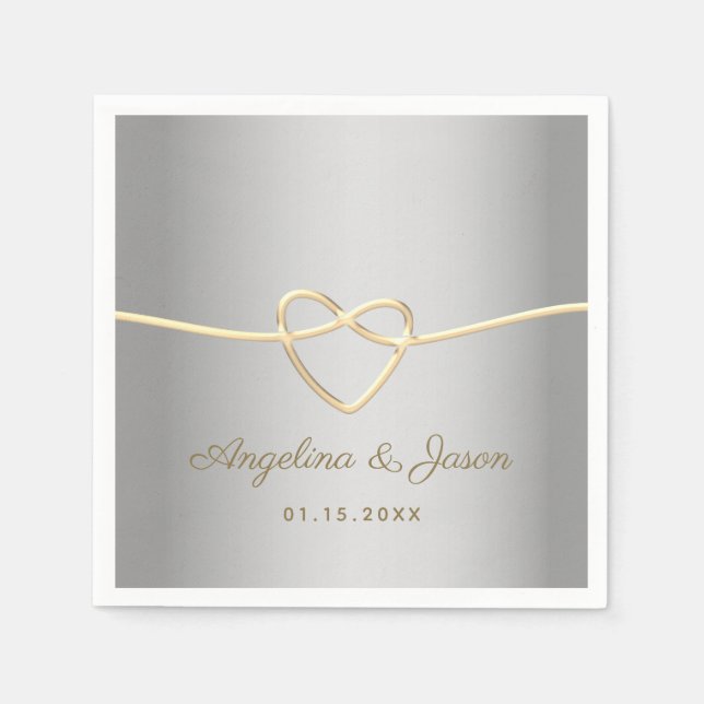 Servilleta De Papel Boda de Plata Falsa (Anverso)