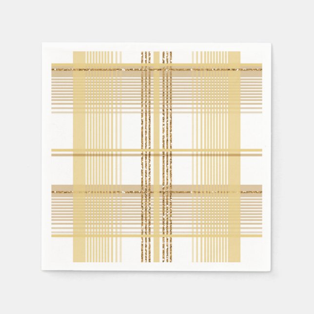 Servilleta De Papel Boda de platillos de oro (Anverso)