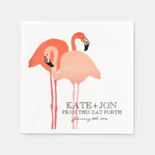 Servilleta De Papel Boda de Playa Flamingos Rosa