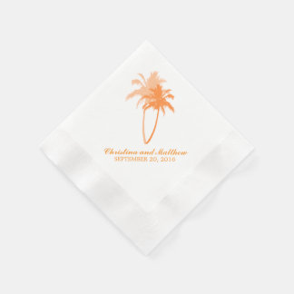 Servilleta De Papel Boda de Playa naranja Palm Trees