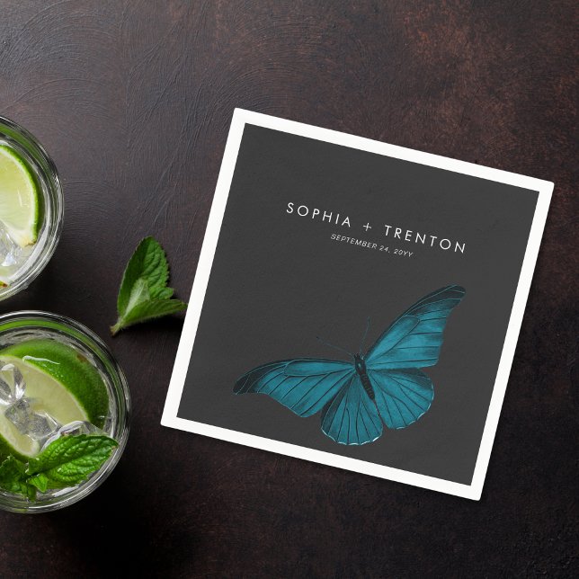 Servilleta De Papel Boda de polilla Verde azulada mínima de Moody oscu (Subido por el creador)
