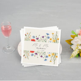 Servilleta De Papel Boda de pradera de flores silvestres de primavera